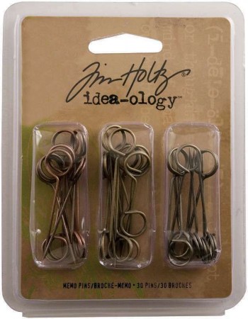 Набор декоративных булавок Memo pins (бронза, серебро, латунь), 30 штук, Tim Holtz, купить - БлагоЛис