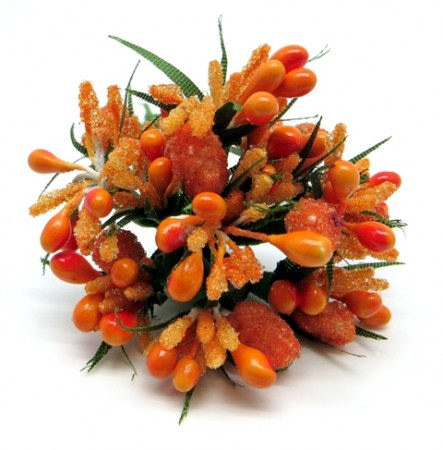 Декоративная веточка DKB0120 C, оранжевая, цена за 1 штуку  , купить - БлагоЛис