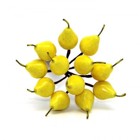 Декоративная мини груша, 1,5 см, желтая, цена за 1 штуку, купить - БлагоЛис