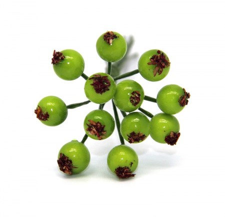 Декоративная ягодка, зеленая, 0,7 см, цена за 1 штуку, купить - БлагоЛис