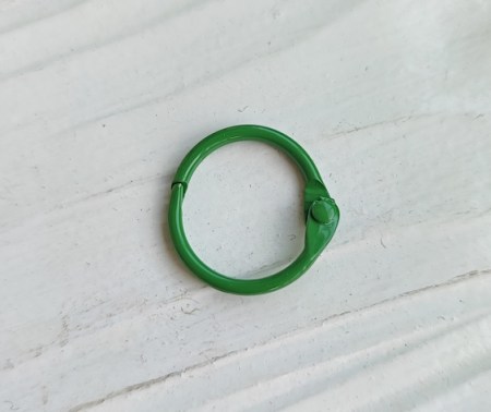 Кольцо альбомное разъёмное, зеленое, диаметр 20 мм, цена за 1 штуку, купить - БлагоЛис