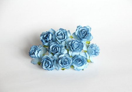 Кудрявая роза 3 см - Голубая, купить - БлагоЛис