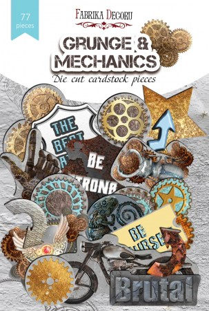 Набор высечек коллекция Grunge & Mechanics, 77 шт., плотность 250 г, Фабрика Декора, купить - БлагоЛис