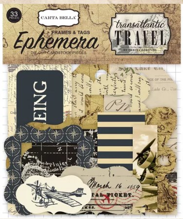 Набор высечек Frame & tags "transatlantic TRAVEL", 33 элемента, Carta bella, купить - БлагоЛис