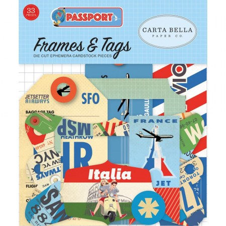Набор рамок и тегов Passport, 33 элемента, ТМ Carta Bella, купить - БлагоЛис