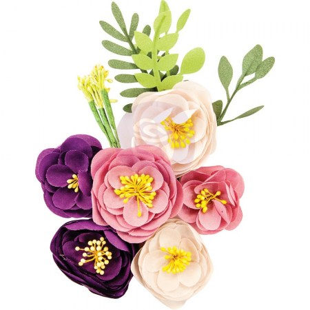 Набор цветов тканевых, Moon Child Fabric Flowers, New Moon,12 штук, Prima Marketing, купить - БлагоЛис