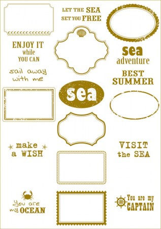 Пленка (оверлей, ацетатный лист) SEA adventure - frames, формат А 4, ТМ Bee Shabby, купить - БлагоЛис
