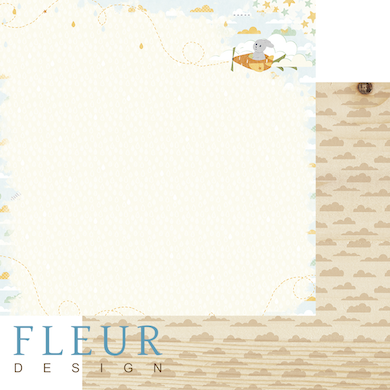 Лист двусторонней бумаги 30,5x30,5 см 190 грамм Fleur Полёт, коллекция В облаках, купить - БлагоЛис
