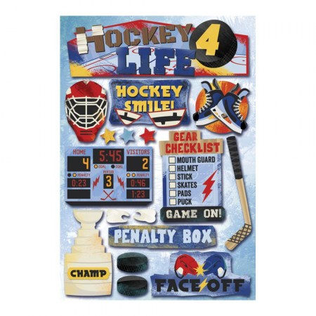 Стикеры из кардстока Hockey For Life (Хоккей для жизни), 14 х 21 см, ТМ Karen forester, купить - БлагоЛис