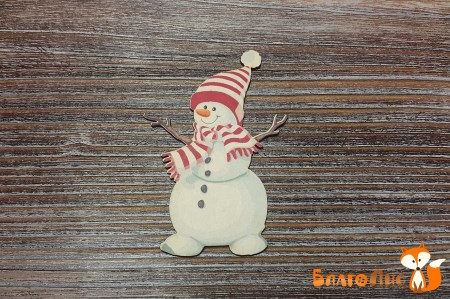 Снеговик №1 (цветной), (6.5х4 см), купить - БлагоЛис