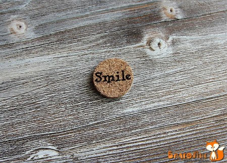 Фишка из пробки малая, 2 см, "Smile", купить - БлагоЛис