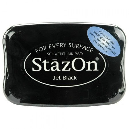 Подушка чернильная StazOn, цвет черный Jet Black, чернила архивные, перманентные, купить - БлагоЛис