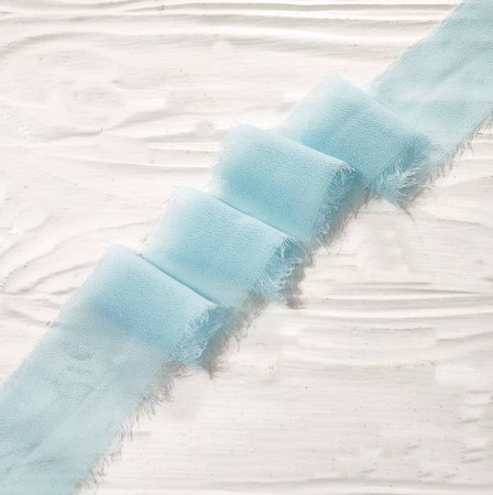 Лента шифоновая 35 мм, цвет голубой, DIY Ribbon's, цена за 1 ярд ( 90 см ), купить - БлагоЛис