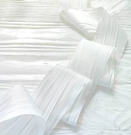 Лента шелковая 50 мм, цвет белый, DIY Ribbon's, цена за 1 ярд ( 90 см ), купить - БлагоЛис
