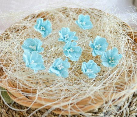 Набор цветов из тутовой бумаги Анастасии Тобольской "Мотыльки", голубой., купить - БлагоЛис