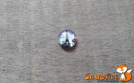 Акриловая капля с рисунком Винтаж №9, диаметр 10 мм, купить - БлагоЛис