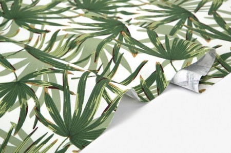 Ткань Dailylike Оксфорд "Пальмовые листья на белом", 100% хлопок, плотность 220г/м2, отрез 75х45 см, купить - БлагоЛис