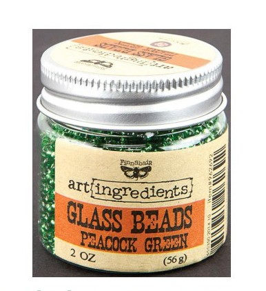 Топпинг Стеклянный бисер Art Ingredients Glass Beads диаметром 2 мм, цвет Peacock Green, Finnabair, Prima Marketing , купить - БлагоЛис