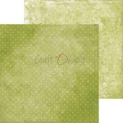 1/3 Набора фоновой бумаги GREEN MOOD, 20,3 х 20,3 см, 5 двусторонних листов + бонус, плотность 190 грамм, ТМ Craft O'Clock