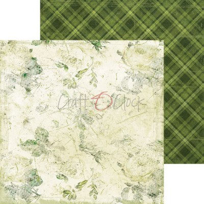 1/3 Набора фоновой бумаги GREEN MOOD, 20,3 х 20,3 см, 5 двусторонних листов + бонус, плотность 190 грамм, ТМ Craft O'Clock