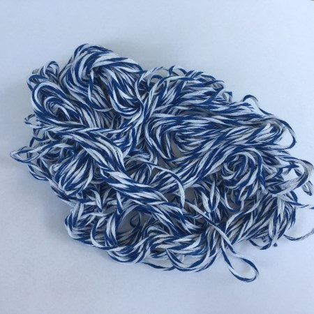 Хлопковый меланжевый шнур, 3 мм, белый с синим, 1 ярд, купить - БлагоЛис