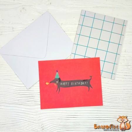 Набор открытка с конвертом "Dog", 10.5х14 см., коллекция "Hooray", ТМ Crate Paper, купить - БлагоЛис