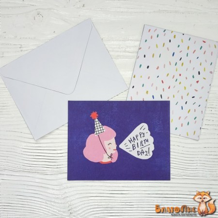 Набор открытка с конвертом "Happy birth day!", 10.5х14 см., коллекция "Hooray", ТМ Crate Paper, купить - БлагоЛис