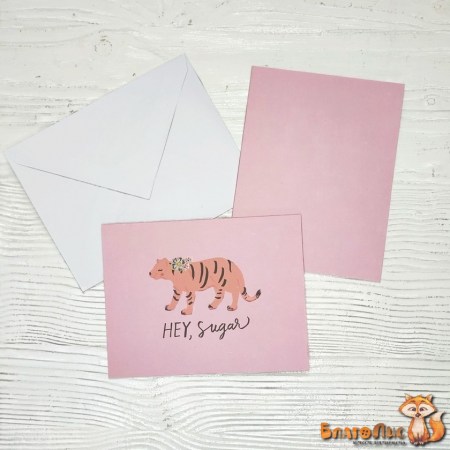 Набор открытка с конвертом "Hey, sugar", 10.5х14 см., коллекция "Sweet story", Maggie Holmes, купить - БлагоЛис