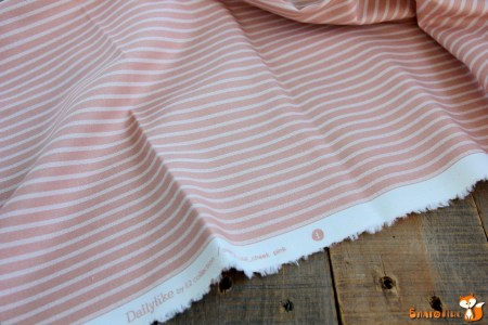 Ткань Dailylike "Нежно-розовые полоски", 100% хлопок, плотность С20 (165г/м2), отрез 55х45 см, купить - БлагоЛис