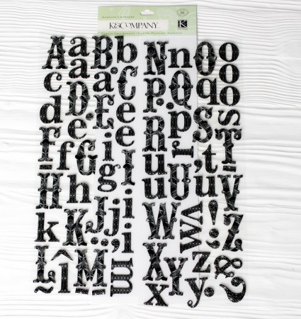 Набор стикеров из чипборда "Black letters", 81 элемент на 2 листах, ТМ K@Company, купить - БлагоЛис