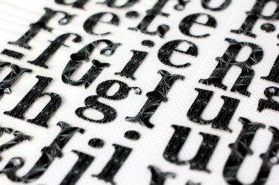 Набор стикеров из чипборда "Black letters", 81 элемент на 2 листах, ТМ K@Company
