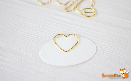 Декоративная скрепка "Сердце", золото, 2.5 см, цена за 1 штуку, купить - БлагоЛис