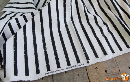 Ткань Dailylike Оксфорд "Черно-белая полоска", 100% хлопок, плотность 220г/м2, отрез 75х45 см, купить - БлагоЛис