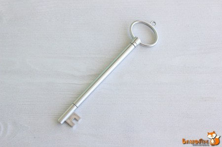 Ручка декоративная "Ключ с кольцом", серебро, 14,5 см., купить - БлагоЛис