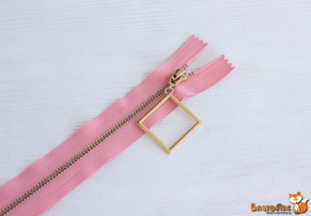 (BG) Металлическая молния (№3) 20 см, цвет розовый, подвеска 4,5 см. , купить - БлагоЛис