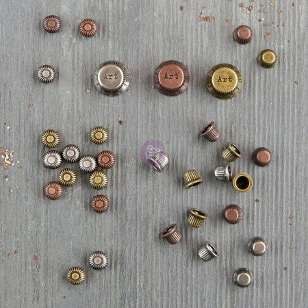 Набор металлических украшений Mechanicals: Mini Knobs, 33 штуки, Prima marketing , купить - БлагоЛис