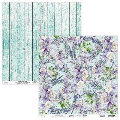 Набор бумаги Lavender Farm, 30,5 х 30,5 см, 12 двусторонних листов + лист для вырезания, плотность 250 грамм, ТМ Mintay by Karola