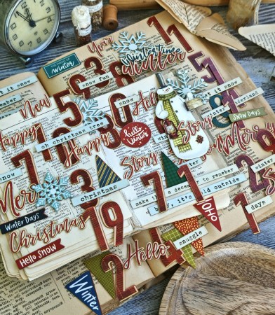 Набор картонных лазерных высечек "Phrases and numbers", 78 элементов, ТМ Hand Made Paper, купить - БлагоЛис