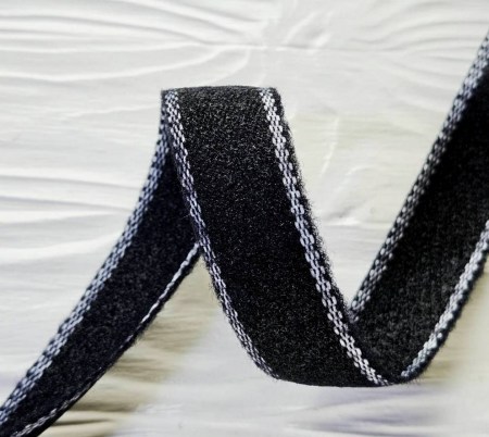 Тесьма твидовая полушерстяная 25 мм., цвет черный, DIY Ribbon's, цена за 1 ярд ( 90 см ), купить - БлагоЛис