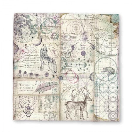 Лист тутовой бумаги (малбери) ручной работы Cosmos astral, 30 х 30 см, Stamperia, купить - БлагоЛис