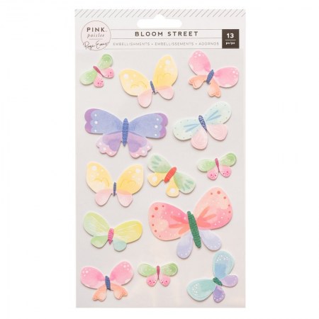 Набор стикеров "Бабочки" Bloom Street, 13 шт, Pink Paislee, купить - БлагоЛис