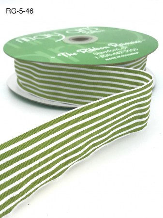 Лента ПЭ с продольными полосами 4 см, зеленый +белый, May Arts, RG-5-46, цена за 1 ярд (90 см) , купить - БлагоЛис