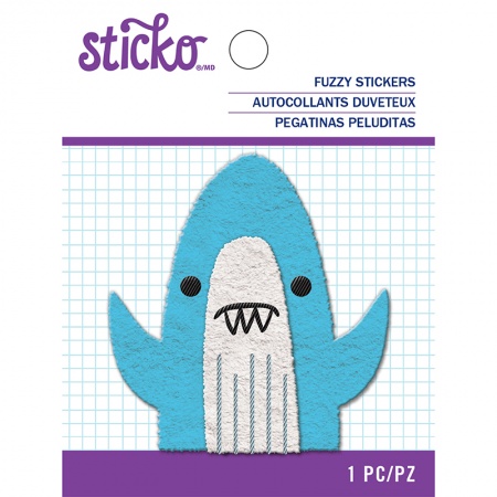 Пушистый стикер Shark, 7 см, Sticko, купить - БлагоЛис