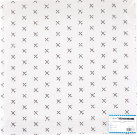 Прозрачный ацетатный лист с серебряным фольгированием "Аэропорт", размер 30,5 х 30,5 см, ТМ Polkadot , купить - БлагоЛис