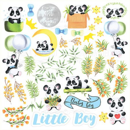 Лист с картинками для вырезания. Набор "My little panda boy", Фабрика Декора , купить - БлагоЛис