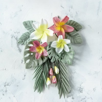 Набор цветов из ткани "Тропики", ТМ Pastel flowers