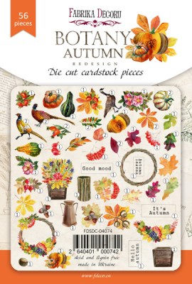 Набор высечек коллекция "Botany autumn redesign", 56 шт., плотность 250 г, Фабрика Декора
