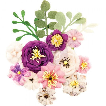 Набор цветов тканевых Moon Child Mulberry Fabric Flowers , Cosmic Love, 16 штук, Prima Marketing, купить - БлагоЛис