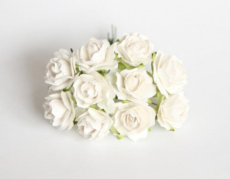 Кудрявая роза, 2 см, белая, купить - БлагоЛис
