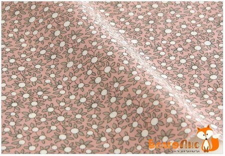 Ткань Розовая в цветочек, 55х45 см, 100% хлопок, Ю.Корея , купить - БлагоЛис